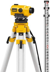 DeWALT - 26x Magnification, 0.5 to 300 Ft. Measuring Range, Automatic Optical Level Kit - Accuracy 1/32 Inch at 100 Ft., Kit Includes Aluminum Tripod with Quick Adjust Legs - Top Tool & Supply