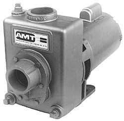 American Machine & Tool - 115/230 Volt, 1 Phase, 1-1/2 HP, Self Priming Pump - 56J Frame, 1-1/2 Inch Inlet, ODP Motor, Stainless Steel Housing and Impeller, 93 Ft. Shut Off - Top Tool & Supply