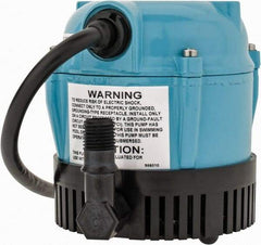 Little Giant Pumps - 1/200 HP, 3 psi, Aluminum Miniature Submersible Pump - 1/4 Inch Outlet, 6 Ft. Long Power Cord, 1.1 Amp - Top Tool & Supply