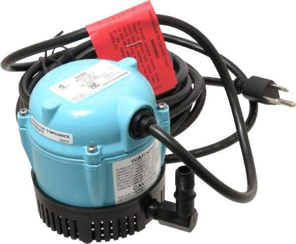 Little Giant Pumps - 1/200 HP, 3 psi, Aluminum Miniature Submersible Pump - 1/4 Inch Outlet, 18 Ft. Long Power Cord, 1.1 Amp - Top Tool & Supply