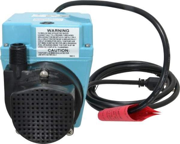 Little Giant Pumps - 1/12 HP, 10.6 psi, Aluminum Miniature Submersible Pump - 3/4 Inch Inlet, 1/2 Inch Outlet, 6 Ft. Long Power Cord, 3.5 Amp - Top Tool & Supply