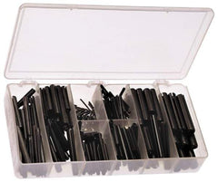 Precision Brand - 300 Piece, 1/16 to 3/8" Pin Diam, Spring Pin Assortment - 1/4 to 2-1/2" Long, Steel - Top Tool & Supply