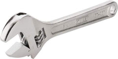 Stanley - 3/4" Jaw Capacity, 6" Standard Adjustable Wrench - Chrome Vanadium Steel, Chrome Finish, 6-1/4" OAL - Top Tool & Supply