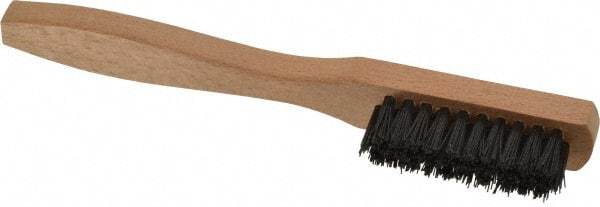 Made in USA - 7-1/2" OAL, Nylon Utility Brush - 9/16" Bristle Length, 1-1/2" Long x 1/2" Wide Head, Straight Hardwood Handle - Top Tool & Supply