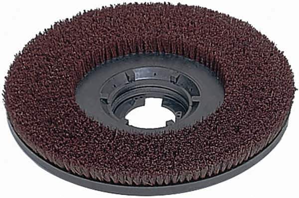 Made in USA - 13" Diam Scrubbing Brush - 11" Machine, 1-1/2" Trim Length, Polypropylene - Top Tool & Supply