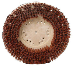 Made in USA - 16" Diam Floor Brush - 14" Machine, 1-1/2" Trim Length, Orange Pad, Nylon - Top Tool & Supply