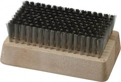 Made in USA - 3/4" Bristle Length, Stainless Steel Cleaning & Finishing Brush - 4-1/4" Long x 2-1/2" Wide Head, 4-1/4" OAL, Hardwood Block - Top Tool & Supply