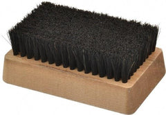 Made in USA - 3/4" Bristle Length, Horsehair Cleaning & Finishing Brush - 4-1/4" Long x 2-1/2" Wide Head, 4-1/4" OAL, Hardwood Block - Top Tool & Supply