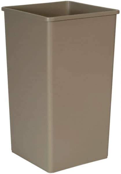 Rubbermaid - 50 Gal Gray Square Trash Can - Polyethylene, 34-1/4" High x 19-1/2" Long x 19-1/2" Wide - Top Tool & Supply