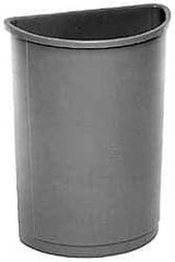 Rubbermaid - 21 Gal Beige Half-Round Trash Can - Polyethylene, 28" High x 21" Long x 11" Wide - Top Tool & Supply