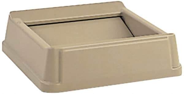 Rubbermaid - Square Lid for Use with 35 & 50 Gal Square Trash Cans - Beige, High-Impact Polystyrene, For Untouchable Trash Cans - Top Tool & Supply