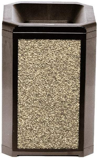 Rubbermaid - 20 Gal Brown Square Trash Can - Polycarbonate, 30-1/2" High x 21" Long x 21" Wide - Top Tool & Supply