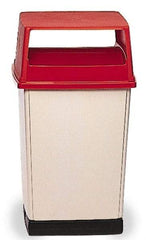 Rubbermaid - Rectangle Lid for Use with 56 Gal Rectangular Trash Cans - Red, Polyethylene, For Glutton Trash Cans - Top Tool & Supply