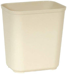 Rubbermaid - 28 Qt Beige Rectangle Trash Can - Fiberglass, 15-5/16" High x 14-1/2" Long x 10-1/2" Wide - Top Tool & Supply