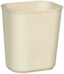 Rubbermaid - 14 Qt Beige Rectangle Trash Can - Fiberglass, 12-1/4" High x 11-1/8" Long x 8-1/4" Wide - Top Tool & Supply