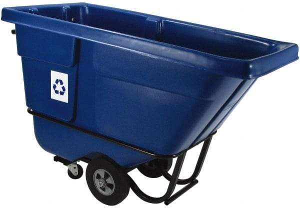 Rubbermaid - 1/2 Cu Yd Blue Rectangle Recycling Container - Polyethylene, 38-5/8" High x 60-1/2" Long x 28" Wide - Top Tool & Supply