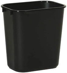 Rubbermaid - 14 Qt Black Rectangle Trash Can - Polyethylene, 12-1/8" High x 11-3/8" Long x 8-1/4" Wide - Top Tool & Supply