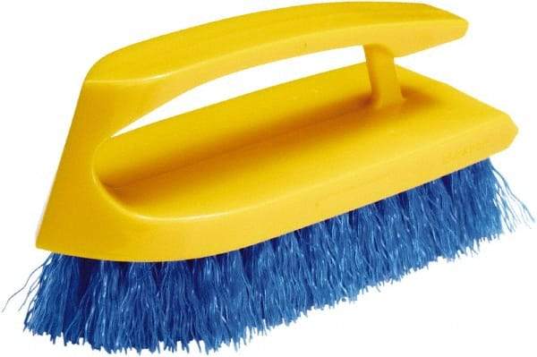 Rubbermaid - 1" Bristle Length, Synthetic Scrub Brush - 6" OAL, Easy Grip Handle, Blue, Plastic Block - Top Tool & Supply