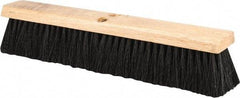 PRO-SOURCE - 18" General Purpose Polypropylene Push Broom - 3" Bristle Length, Wood Block, Threaded Handle Connection, Handle Sold Separately - Top Tool & Supply