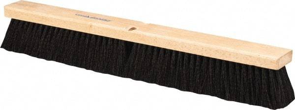 PRO-SOURCE - 24" General Purpose Polypropylene Push Broom - 3" Bristle Length, Wood Block, Threaded Handle Connection, Handle Sold Separately - Top Tool & Supply