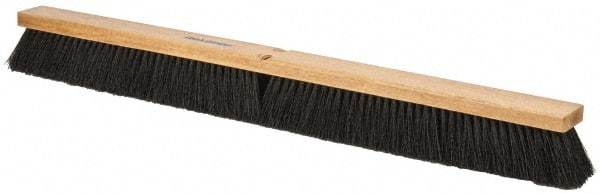 PRO-SOURCE - 36" General Purpose Polypropylene Push Broom - 3" Bristle Length, Wood Block, Threaded Handle Connection, Handle Sold Separately - Top Tool & Supply