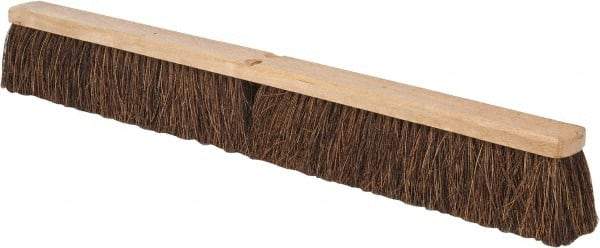 PRO-SOURCE - 36" Heavy Duty Palmyra Push Broom - 4" Bristle Length, Wood Block, Threaded Handle Connection, Handle Sold Separately - Top Tool & Supply