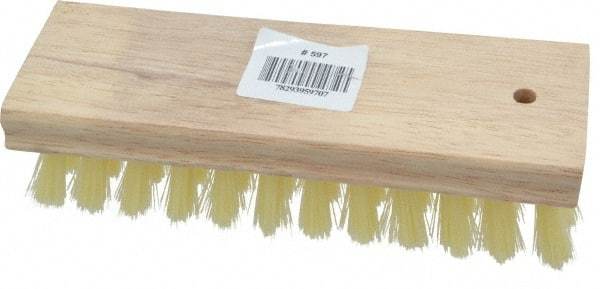 PRO-SOURCE - 1" Bristle Length, Polypropylene Scrub Brush - 7" OAL, Hardwood Block - Top Tool & Supply