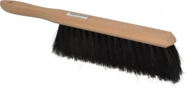 PRO-SOURCE - Horsehair Counter Duster - 2-1/2" Bristle Length, 9" Long Head, Hardwood Handle, Black - Top Tool & Supply