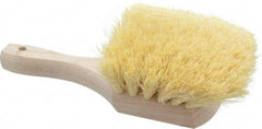 PRO-SOURCE - 2" Bristle Length, Tampico Utility Scrub Brush - 8" OAL, White, Hardwood Block - Top Tool & Supply