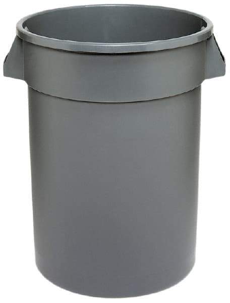 Continental - 32 Gal Gray Round Trash Can - Polyethylene - Top Tool & Supply