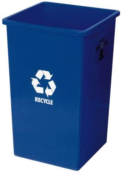 Continental - 25 Gal Blue Square Recycling Container - Polyethylene - Top Tool & Supply