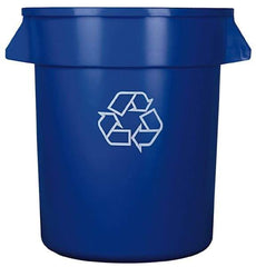 Continental - 20 Gal Blue Round Recycling Container - Polyethylene - Top Tool & Supply