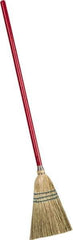 PRO-SOURCE - 38" OAL Corn Bristle Lobby Broom - 26" Handle Length, Wood Handle, 6-1/2" Wide - Top Tool & Supply