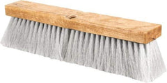 PRO-SOURCE - 14" General Purpose Polypropylene Push Broom - 3" Bristle Length, Wood Block, Threaded Handle Connection, Handle Sold Separately - Top Tool & Supply