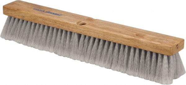 PRO-SOURCE - 18" General Purpose Polypropylene Push Broom - 3" Bristle Length, Wood Block, Threaded Handle Connection, Handle Sold Separately - Top Tool & Supply