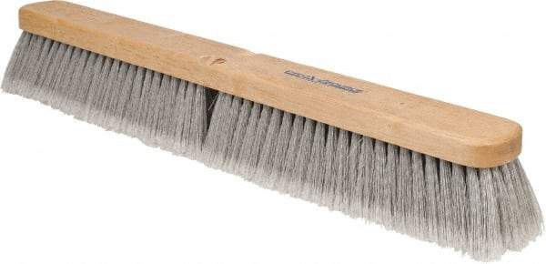 PRO-SOURCE - 24" General Purpose Polypropylene Push Broom - 3" Bristle Length, Wood Block, Threaded Handle Connection, Handle Sold Separately - Top Tool & Supply