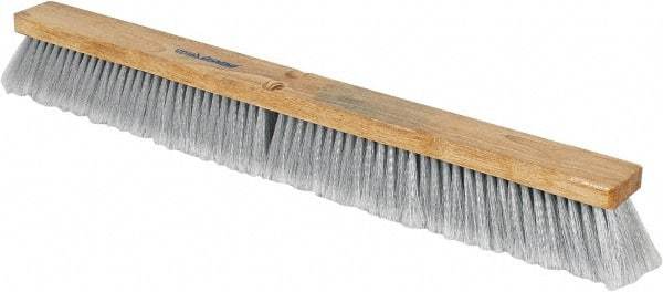 PRO-SOURCE - 30" General Purpose Polypropylene Push Broom - 3" Bristle Length, Wood Block, Threaded Handle Connection, Handle Sold Separately - Top Tool & Supply