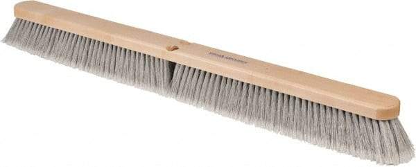 PRO-SOURCE - 36" General Purpose Polypropylene Push Broom - 3" Bristle Length, Wood Block, Threaded Handle Connection, Handle Sold Separately - Top Tool & Supply