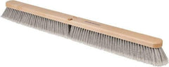 PRO-SOURCE - 36" General Purpose Polypropylene Push Broom - 3" Bristle Length, Wood Block, Threaded Handle Connection, Handle Sold Separately - Top Tool & Supply