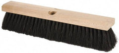 PRO-SOURCE - 14" General Purpose Horsehair Push Broom - 3" Bristle Length, Wood Block, Threaded Handle Connection, Handle Sold Separately - Top Tool & Supply