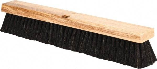 PRO-SOURCE - 18" General Purpose Horsehair Push Broom - 3" Bristle Length, Wood Block, Threaded Handle Connection, Handle Sold Separately - Top Tool & Supply