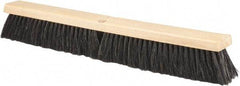 PRO-SOURCE - 24" General Purpose Horsehair Push Broom - 3" Bristle Length, Wood Block, Threaded Handle Connection, Handle Sold Separately - Top Tool & Supply