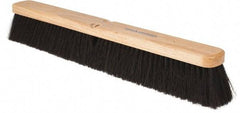 PRO-SOURCE - 24" General Purpose Horsehair Blend Push Broom - 3" Bristle Length, Wood Block, Threaded Handle Connection, Handle Sold Separately - Top Tool & Supply