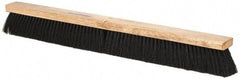 PRO-SOURCE - 30" General Purpose Horsehair Blend Push Broom - 3" Bristle Length, Wood Block, Threaded Handle Connection, Handle Sold Separately - Top Tool & Supply