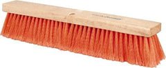 PRO-SOURCE - 18" General Purpose Polypropylene Push Broom - 3" Bristle Length, Wood Block, Threaded Handle Connection, Handle Sold Separately - Top Tool & Supply