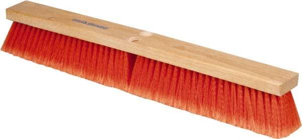 PRO-SOURCE - 24" General Purpose Polypropylene Push Broom - 3" Bristle Length, Wood Block, Threaded Handle Connection, Handle Sold Separately - Top Tool & Supply