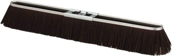 PRO-SOURCE - 24" Rough Surface Polypropylene Push Broom - 3" Bristle Length, Metal Block, Bolt-On Handle Connection - Top Tool & Supply