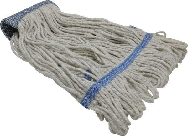 PRO-SOURCE - 5" Blue Head Band, Medium Cotton Loop End Mop Head - 4 Ply, Use for General Purpose - Top Tool & Supply