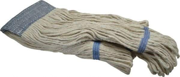 PRO-SOURCE - 5" Blue Head Band, Large Cotton Loop End Mop Head - 4 Ply, Clamp Jaw Connection, Use for Finishing - Top Tool & Supply