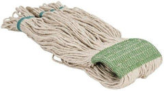 PRO-SOURCE - 5" Green Head Band, X-Large Cotton Loop End Mop Head - 4 Ply, Clamp Jaw Connection, Use for Finishing - Top Tool & Supply